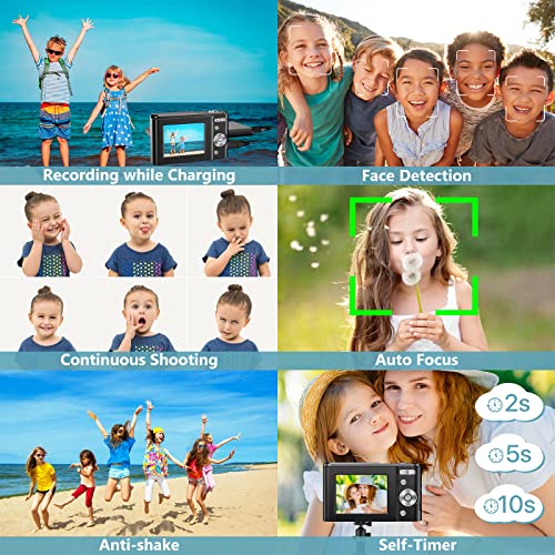 Digital Baby Camera for Kids Teens Boys Girls Adults,1080P 48MP Kids Camera with 32GB SD Card,2.4 Inch Kids Digital Camera with 16X Digital Zoom, Compact Mini Camera Kid Camera for Kids/Student（Black