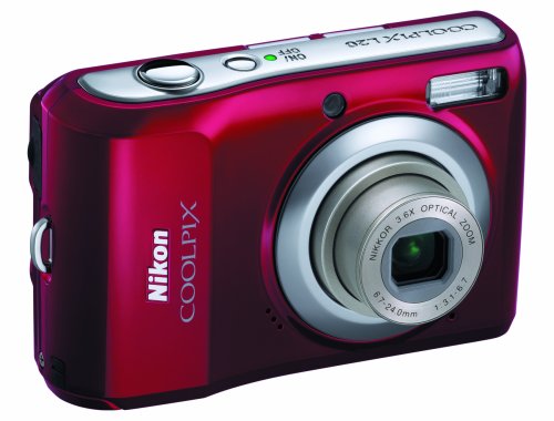 Nikon Coolpix L20 10MP Digital Camera with 3.6 Optical Zoom and 3 inch LCD, (Deep Red)