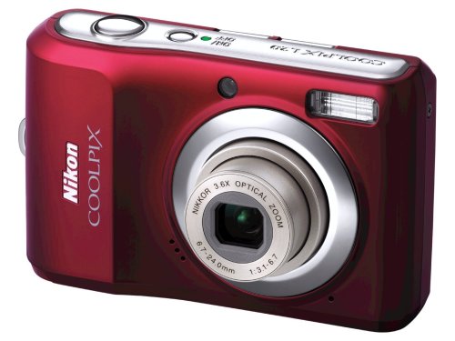 Nikon Coolpix L20 10MP Digital Camera with 3.6 Optical Zoom and 3 inch LCD, (Deep Red)