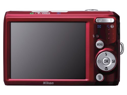 Nikon Coolpix L20 10MP Digital Camera with 3.6 Optical Zoom and 3 inch LCD, (Deep Red)