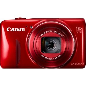 canon powershot sx600 hs 16mp digital camera – wi-fi enabled (red)