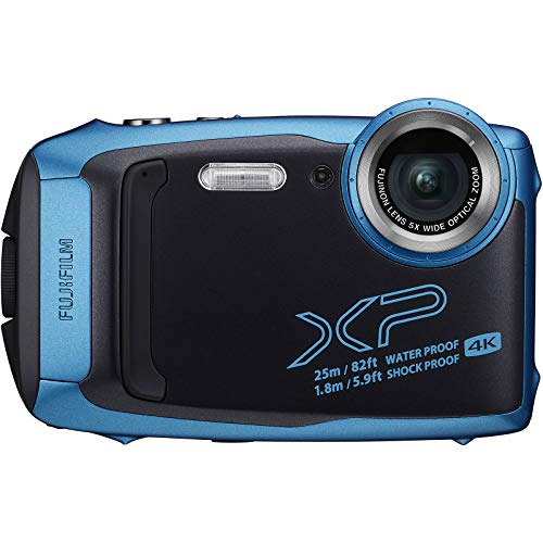 Fujifilm FinePix XP140 Shock & Waterproof Wi-Fi Digital Camera (Sky Blue) with 64GB Card + Battery + Charger + Case + Tripod + Kit