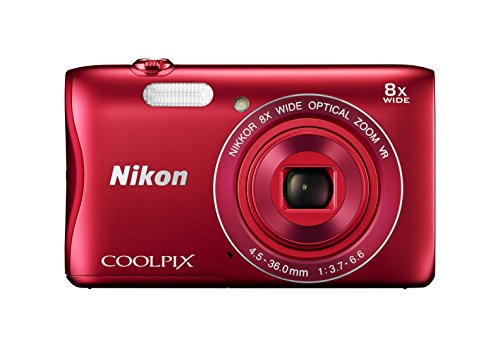 Nikon COOLPIX S3700 Digital Camera with 8x Optical Zoom and Built-In Wi-Fi (Red)