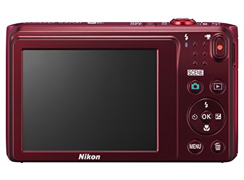 Nikon COOLPIX S3700 Digital Camera with 8x Optical Zoom and Built-In Wi-Fi (Red)