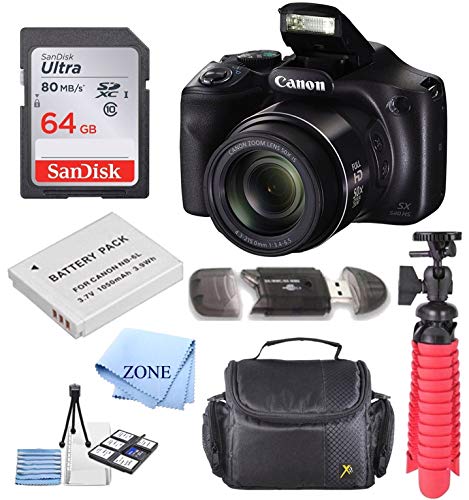 Canon PowerShot SX540 HS 20.3MP Digital Camera with 50x Optical Zoom + 64GB Delux Accessory Bundle