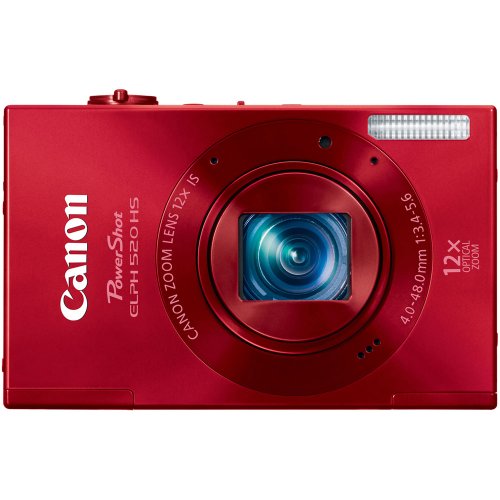 Canon PowerShot ELPH 520 HS 10.1 MP CMOS Digital Camera with 12x Ultra Wide-Angle Optical Image Stabilized Zoom Lens and Full 1080p HD Video (Red)