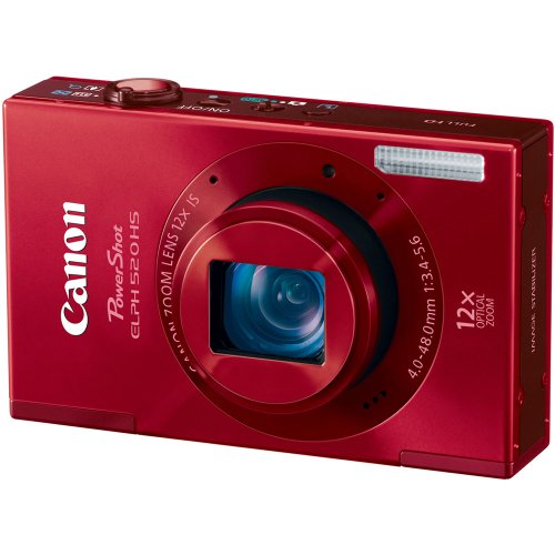 Canon PowerShot ELPH 520 HS 10.1 MP CMOS Digital Camera with 12x Ultra Wide-Angle Optical Image Stabilized Zoom Lens and Full 1080p HD Video (Red)