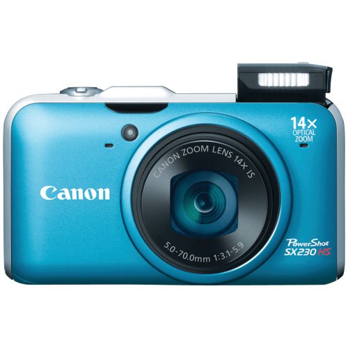 Canon PowerShot SX230 HS 12.1 MP CMOS Digital Camera with 14x Image Stabilized Zoom 28mm Wide-Angle Lens and 1080p Full-HD Video (Blue) (OLD MODEL)