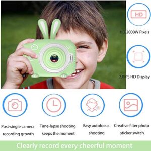 Kids Digital Camera, Kids Video Camera Recorder Shockproof Cameras HD 8 Mega Pixel 2 Inch IPS Screen Kids Mini Camera with 32GB SD for Girls Boys Gifts(Green)