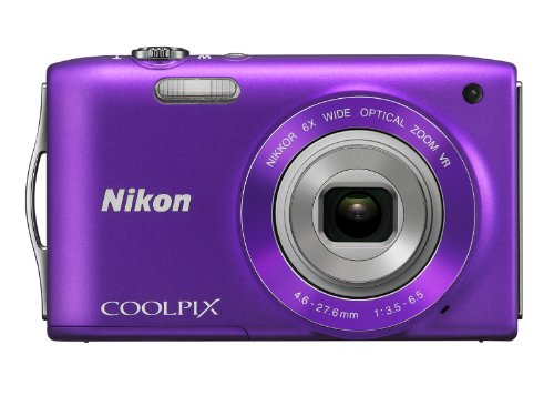 Nikon COOLPIX S3300 16 MP Digital Camera with 6x Zoom NIKKOR Glass Lens and 2.7-inch LCD (Purple)