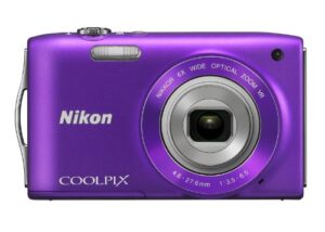 nikon coolpix s3300 16 mp digital camera with 6x zoom nikkor glass lens and 2.7-inch lcd (purple)