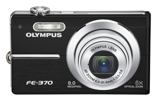 Olympus FE370 8MP Digital Camera with 5x Optical Dual Image Stabilized Zoom (Black)