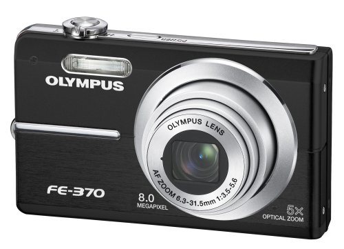 Olympus FE370 8MP Digital Camera with 5x Optical Dual Image Stabilized Zoom (Black)