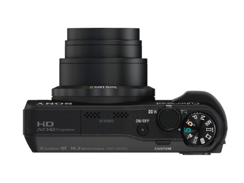 Sony Cyber-shot DSC-HX20V 18.2 MP Exmor R CMOS Digital Camera with 20x Optical Zoom and 3.0-inch LCD (Black) (2012 Model)