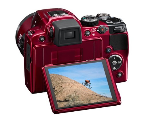 Nikon COOLPIX P500 12.1 CMOS Digital Camera with 36x NIKKOR Wide-Angle Optical Zoom Lens and Full HD 1080p Video (Red)