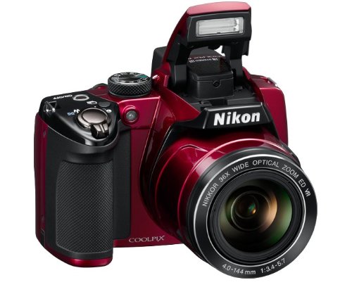 Nikon COOLPIX P500 12.1 CMOS Digital Camera with 36x NIKKOR Wide-Angle Optical Zoom Lens and Full HD 1080p Video (Red)