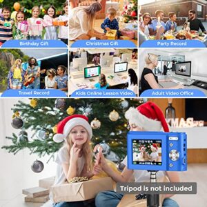 Digital Camera, RUAHETIL Autofocus FHD 1080P 48MP Kids Vlogging Camera with 32GB Memory Card, 2 Charging Modes 16X Zoom Compact Camera Point and Shoot Camera for Kids Teens (Blue)