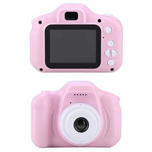 Mini Children Toy Camera,Portable 2.0 inch IPS Color HD 1080P 1920 * 1080 Screen 4X Digital Zoom Child Cartoon Fun Photo/Video Camera Support 32G Memory Card,Gift for Family,Kid,Student(Pink)