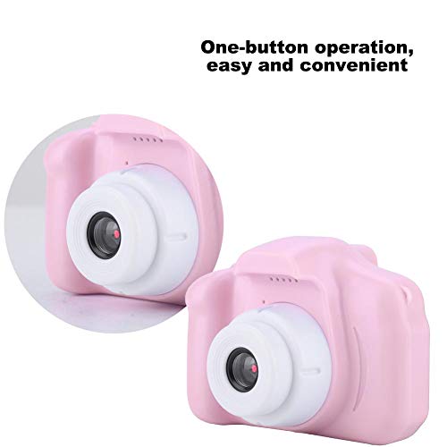 Mini Children Toy Camera,Portable 2.0 inch IPS Color HD 1080P 1920 * 1080 Screen 4X Digital Zoom Child Cartoon Fun Photo/Video Camera Support 32G Memory Card,Gift for Family,Kid,Student(Pink)