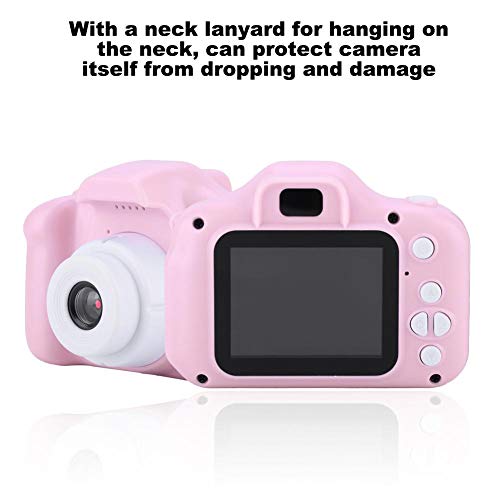 Mini Children Toy Camera,Portable 2.0 inch IPS Color HD 1080P 1920 * 1080 Screen 4X Digital Zoom Child Cartoon Fun Photo/Video Camera Support 32G Memory Card,Gift for Family,Kid,Student(Pink)