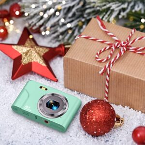 Digital Camera Auto Focus Point and Shoot Camera, FHD 1080P 48MP Kids Camera with 32GB Memory Card,16X Zoom Vlogging Camera Small Digital Cameras for Kids Teenagers Students Green