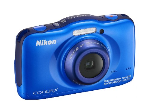 Nikon COOLPIX S32 13.2 MP Waterproof Digital Camera with Full HD 1080p Video (Blue) (Discontinued by Manufacturer)