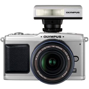 Olympus PEN E-P1 12.3 MP Micro Four Thirds Interchangeable Lens Digital Camera with 3-inch LCD and Silver 14-42mm f/3.5-5.6 Zuiko Digital Zoom Lens (Silver)