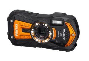 pentax optio wg-2 gps orange adventure series 16 mp waterproof digital camera with 5 x optical zoom and gps