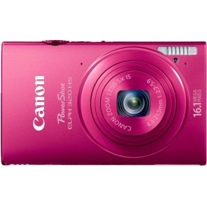 canon powershot elph 320 hs 16.1 mp wi-fi enabled cmos digital camera with 5x zoom 24mm wide-angle lens with 1080p full hd video and 3.2-inch touch panel lcd (red)