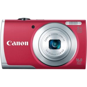 canon powershot a2600 16.0 mp digital camera with 5x optical zoom and 720p full hd video recording (red) (old model)