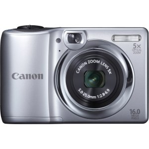 canon powershot a1300 16.0 mp digital camera with 5x digital image stabilized zoom 28mm wide-angle lens and 720p hd video recording (silver) (old model)
