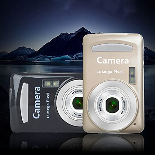 Wertygh Digital Camera,Portable Cameras 16 Million HD Pixel Compact Home Digital Camera for Kids Teens Seniors Golden