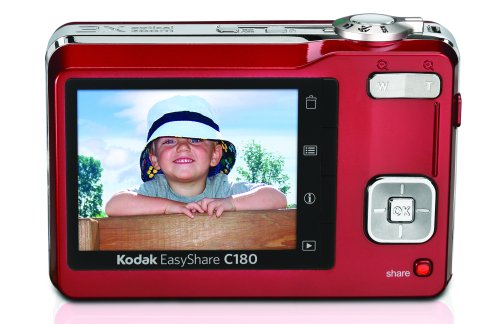 Kodak EasyShare C180 10.2MP Digital Camera with 3x Optical Zoom and 2.4 inch LCD - Red