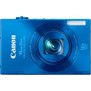 canon powershot elph 520 hs 10.1 mp cmos digital camera with 12x ultra wide-angle optical image stabilized zoom lens and full 1080p hd video (blue)
