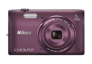 nikon coolpix s5300 16 mp wi-fi cmos digital camera with 8x zoom nikkor lens and 1080p hd video (plum) (discontinued by manufacturer)