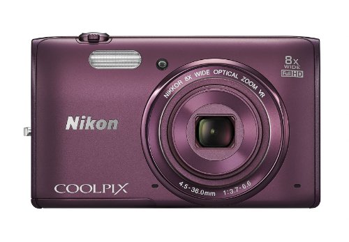 Nikon COOLPIX S5300 16 MP Wi-Fi CMOS Digital Camera with 8x Zoom NIKKOR Lens and 1080p HD Video (Plum) (Discontinued by Manufacturer)