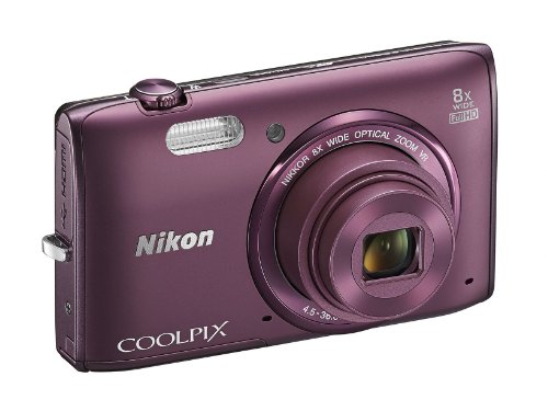 Nikon COOLPIX S5300 16 MP Wi-Fi CMOS Digital Camera with 8x Zoom NIKKOR Lens and 1080p HD Video (Plum) (Discontinued by Manufacturer)