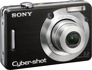 sony cybershot dscw55 7.2mp digital camera with 3x optical zoom (black) (old model)