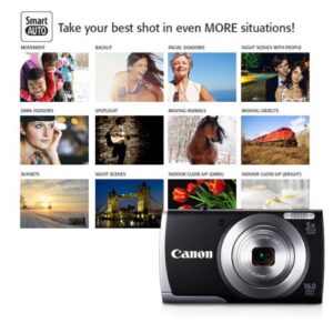 Canon PowerShot A2600 is 16.0 MP Digital Camera with 5X Optical Zoom and 720p Full HD Video Recording (Black)