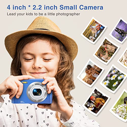 Digital Camera Auto Focus Point and Shoot Camera, FHD 1080P 48MP Kids Camera with 32GB Memory Card,16X Zoom Vlogging Camera Small Digital Cameras for Kids Teenagers Students