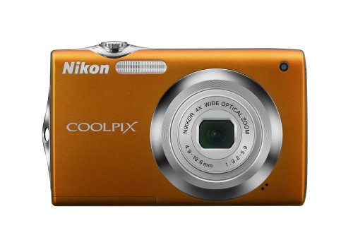 Nikon Coolpix S3000 12 MP Digital Camera with 4x Optical Vibration Reduction (VR) Zoom and 2.7-Inch LCD (Orange)