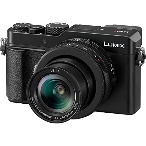 Panasonic Lumix DC-LX100 II Digital Point and Shoot Camera with 24-75mm Leica DC Lens, Black - Bundle with Camera Case, 32GB SDHC U3 Card, Cleaning Kit, Memory Wallet, Card Reader, Mac Software Pack