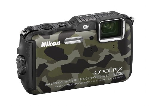 Nikon COOLPIX AW120 16.1 MP Wi-Fi and Waterproof Digital Camera with GPS and Full HD 1080p Video (Camouflage) (Discontinued by Manufacturer)