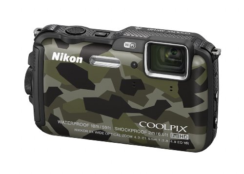 Nikon COOLPIX AW120 16.1 MP Wi-Fi and Waterproof Digital Camera with GPS and Full HD 1080p Video (Camouflage) (Discontinued by Manufacturer)