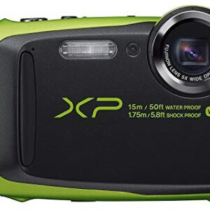 Fujifilm FinePix XP125 Shock & Waterproof Wi-Fi Digital Camera, Black/Lime