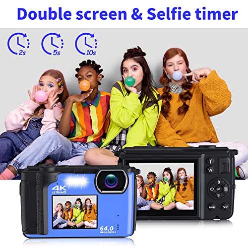 Kids Camera for Teens Boys and Girls, Vlogging Camera, 1080P Digital Camera for YouTube Autofocus 16X Digital Zoom with 32GB SD Card