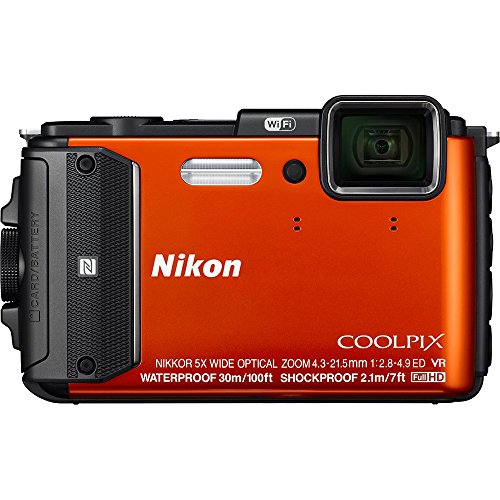 Nikon Coolpix AW130 16MP Waterproof Shockproof Digital Camera (Orange) (Renewed)