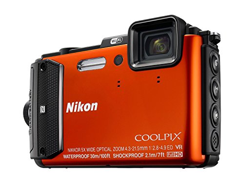 Nikon Coolpix AW130 16MP Waterproof Shockproof Digital Camera (Orange) (Renewed)