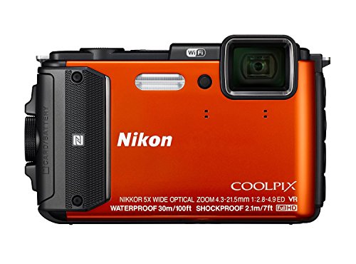 Nikon Coolpix AW130 16MP Waterproof Shockproof Digital Camera (Orange) (Renewed)