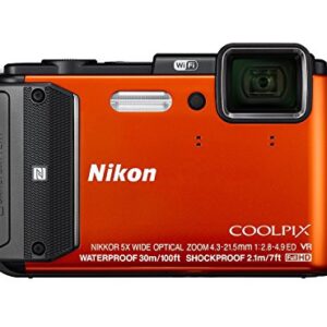 Nikon Coolpix AW130 16MP Waterproof Shockproof Digital Camera (Orange) (Renewed)